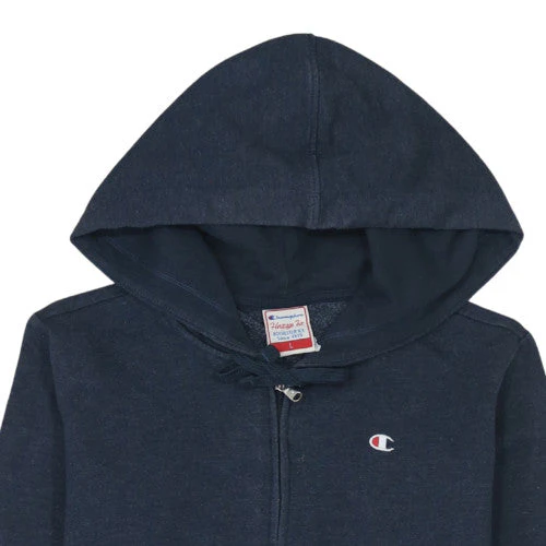 Champion Men's Blue Full Zip Hoodie Size L Heritage Fit Fleece - Image 8