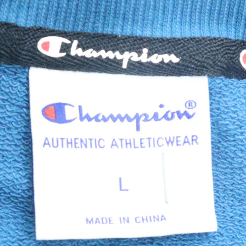 Champion Men's Blue Pullover Crew Neck Sweatshirt Size L - Image 6