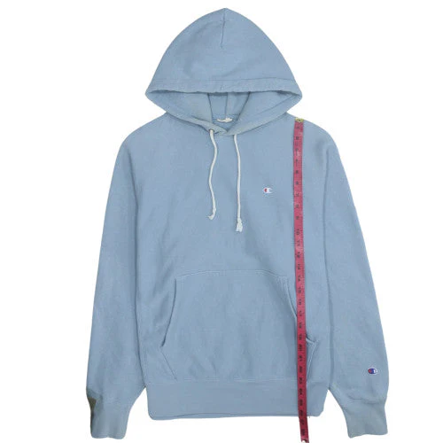 Champion Men's Blue Pullover Hoodie Medium Reverse Weave Fleece - Image 3