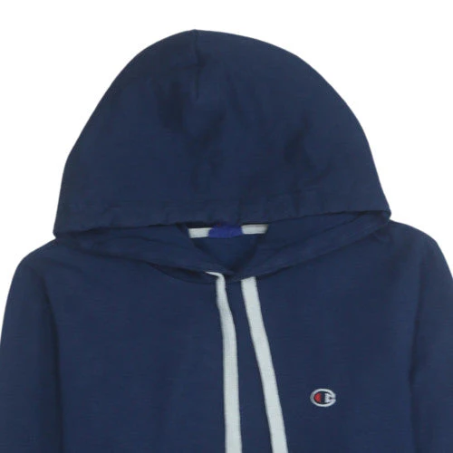 Champion Men's Blue Pullover Hoodie Size L Fleece Logo Sweatshirt - Image 7