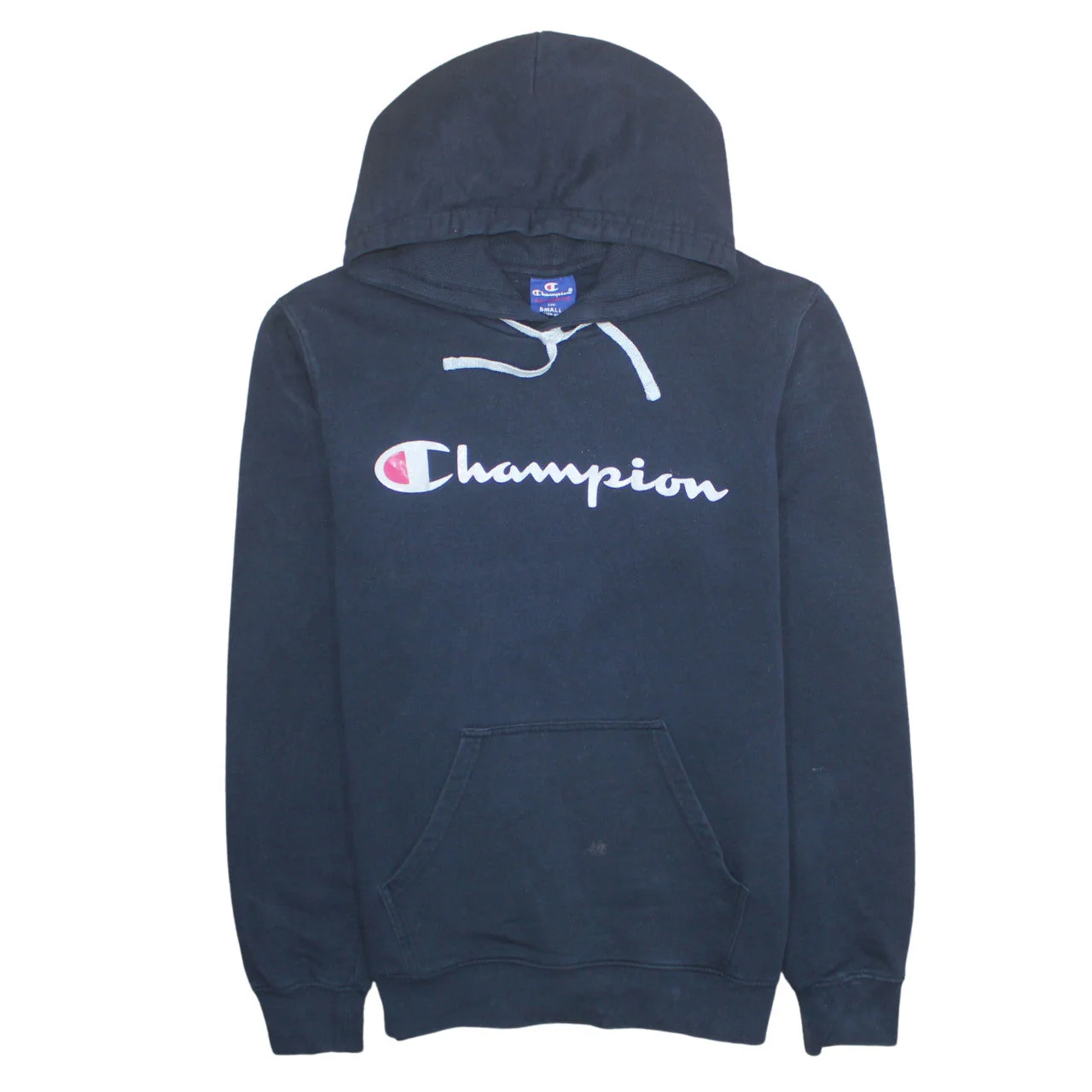 Champion Mens Blue Pullover Hoodie Small Logo Fleece Sweatshirt