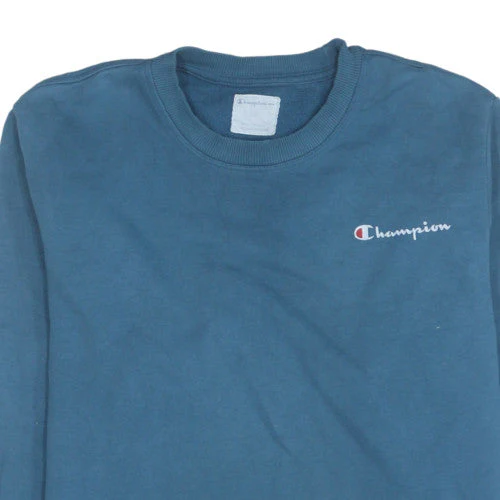 Champion Men's Blue Pullover Sweatshirt L Regular Fit Crew Neck - Image 8