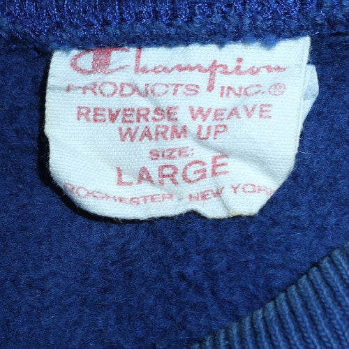 Champion Men's Blue Reverse Weave Sweatshirt Size L Embroidered Logo - Image 5