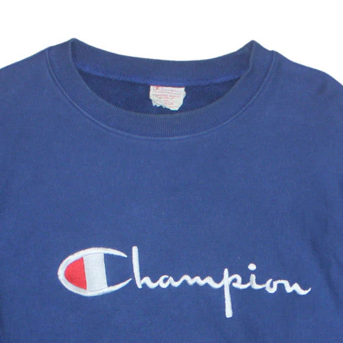 Champion Men's Blue Reverse Weave Sweatshirt Size L Embroidered Logo - Image 6