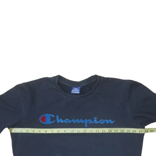 Champion Men's Blue Small Pullover Crew Neck Logo Sweatshirt - Image 2