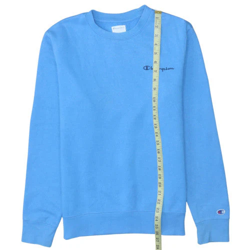 Champion Mens Blue Small Pullover Sweatshirt Crew Neck Fleece Logo - Image 3