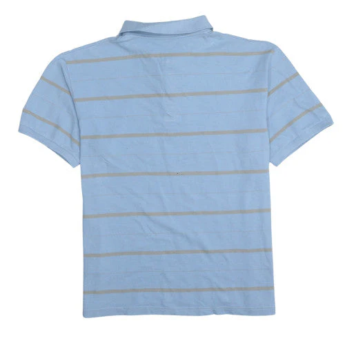 Champion Men's Blue Striped Polo Shirt Size XL Cotton Casual - Image 4