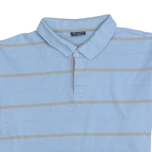 Champion Men's Blue Striped Polo Shirt Size XL Cotton Casual - Image 8
