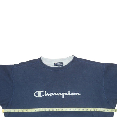 Champion Men's Blue XL Crew Neck Pullover Sweatshirt - Image 2