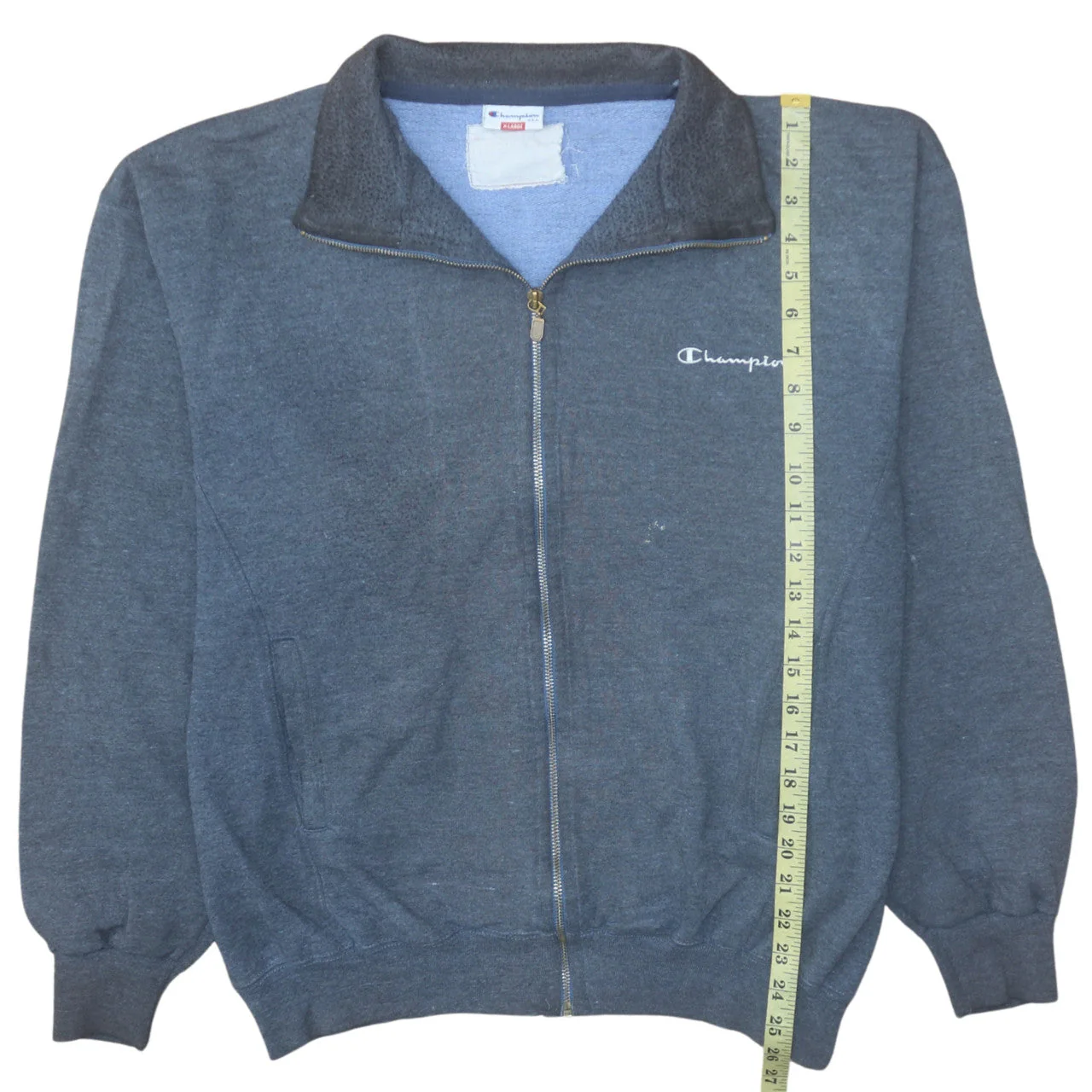 Champion Mens Blue XL Track Jacket Fleece Full Zip Activewear - Image 2