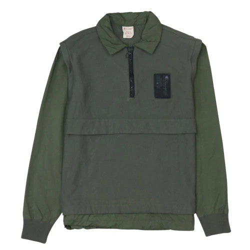 Champion Men's Green Small 1/2 Zip Collared Sweatshirt