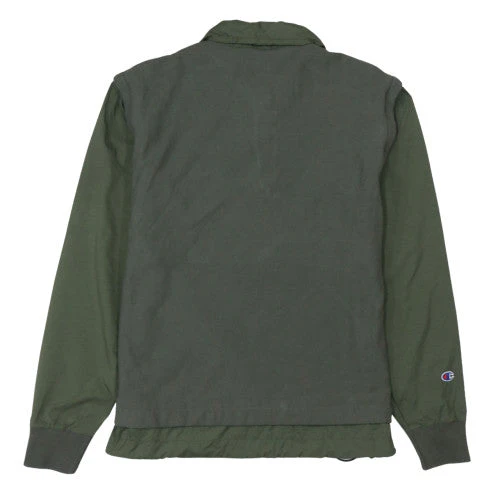 Champion Men's Green Small 1/2 Zip Collared Sweatshirt - Image 4