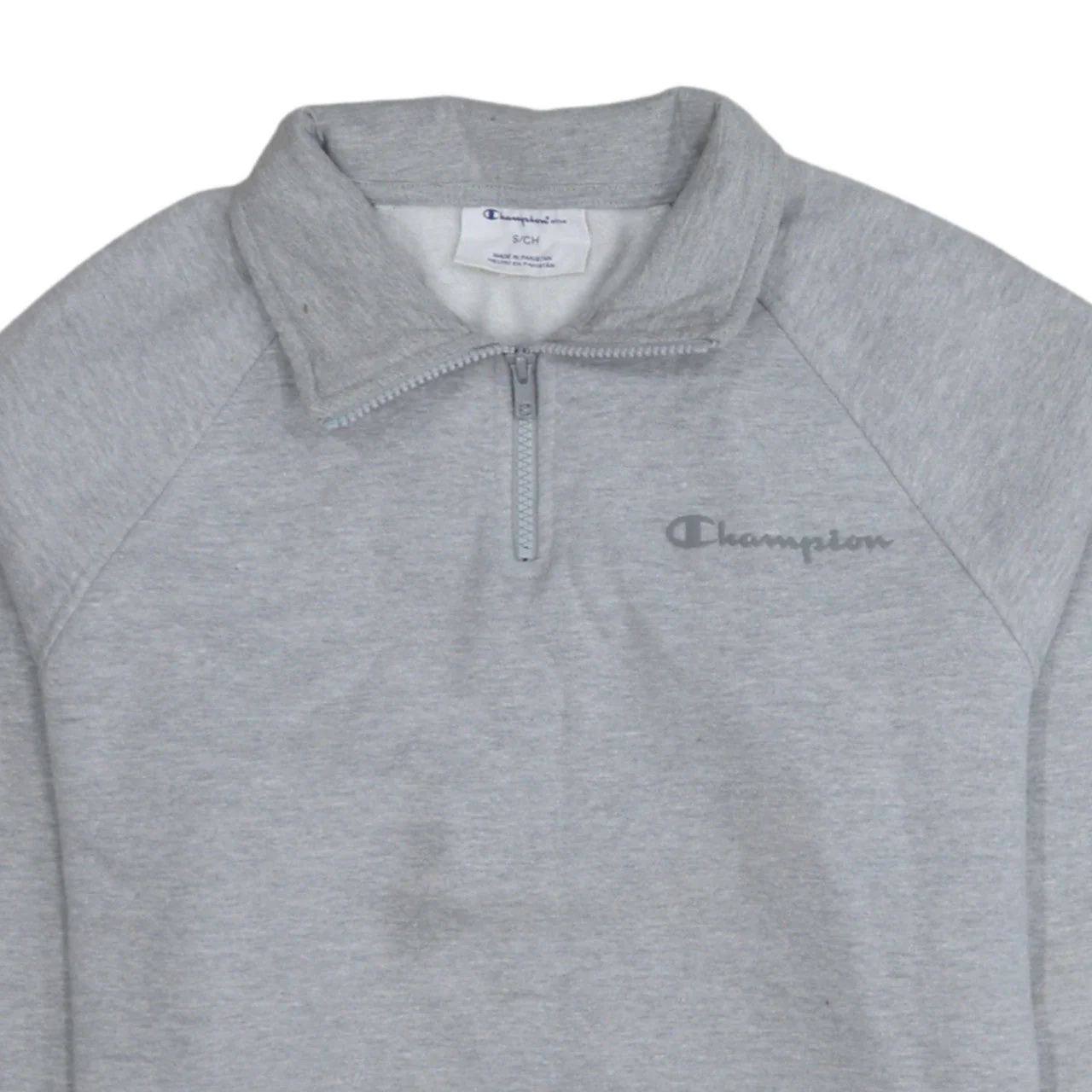 Champion Men's Grey 1/2 Zip Fleece Sweatshirt Size S - Image 8