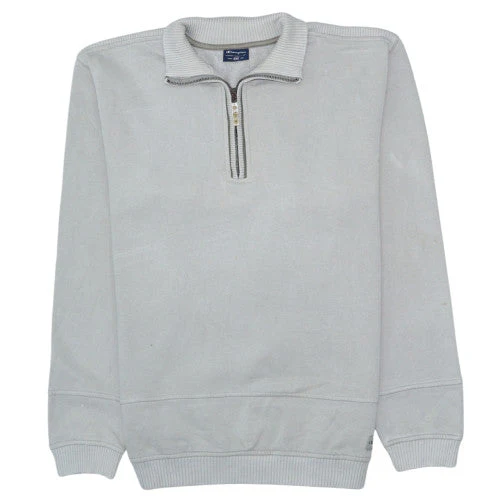 Champion Men's Grey 1/4 Zip Fleece Sweatshirt 2XL Regular Fit