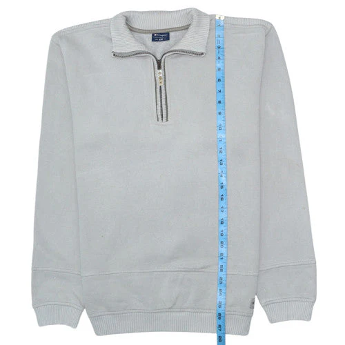 Champion Men's Grey 1/4 Zip Fleece Sweatshirt 2XL Regular Fit - Image 3