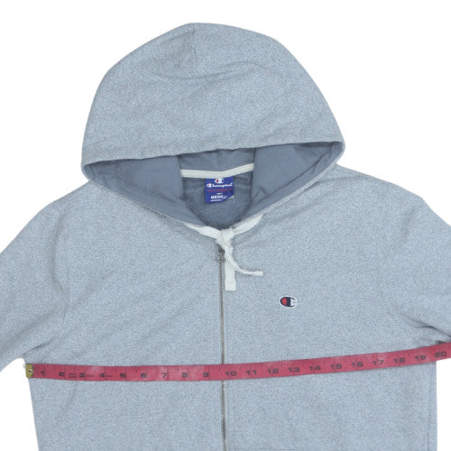 Champion Men's Grey Full Zip Hoodie Size M Lightweight Fleece - Image 2
