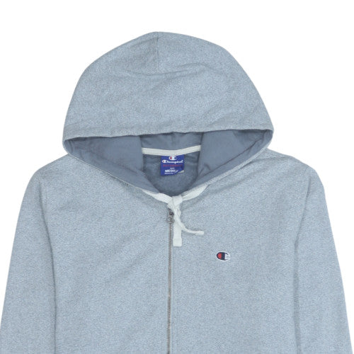 Champion Men's Grey Full Zip Hoodie Size M Lightweight Fleece - Image 8