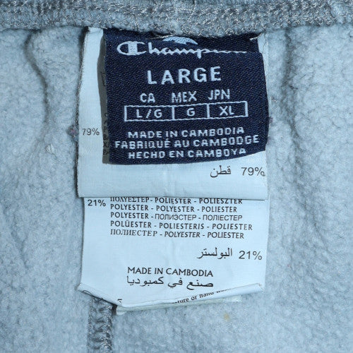 Champion Men's Grey Jogger Sweatpants L Regular Fit Fleece Trousers - Image 5