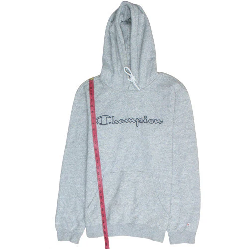 Champion Mens Grey Large Pullover Hoodie with Logo - Image 3