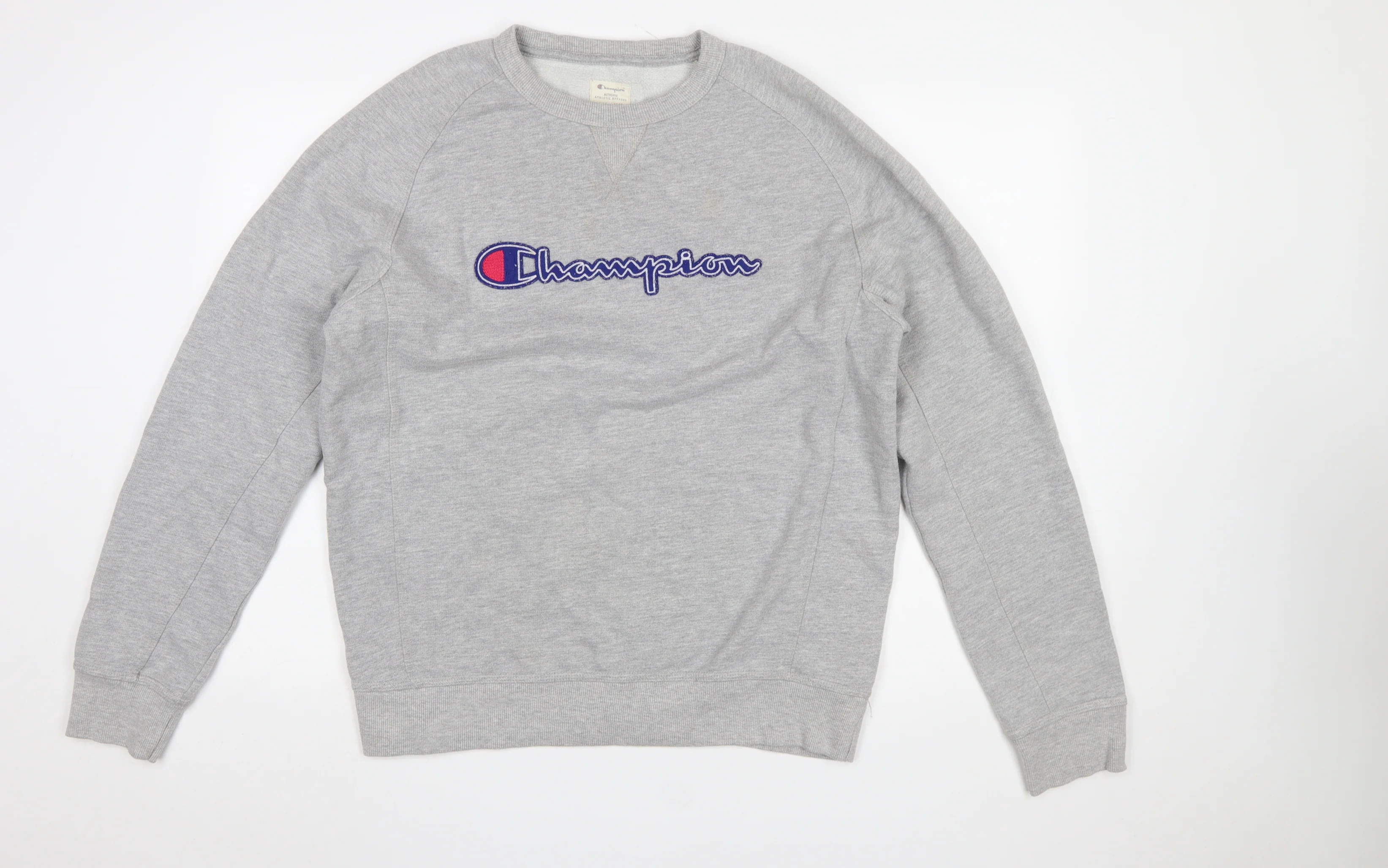 Champion Mens Grey Large Pullover Sweatshirt Embroidered Logo