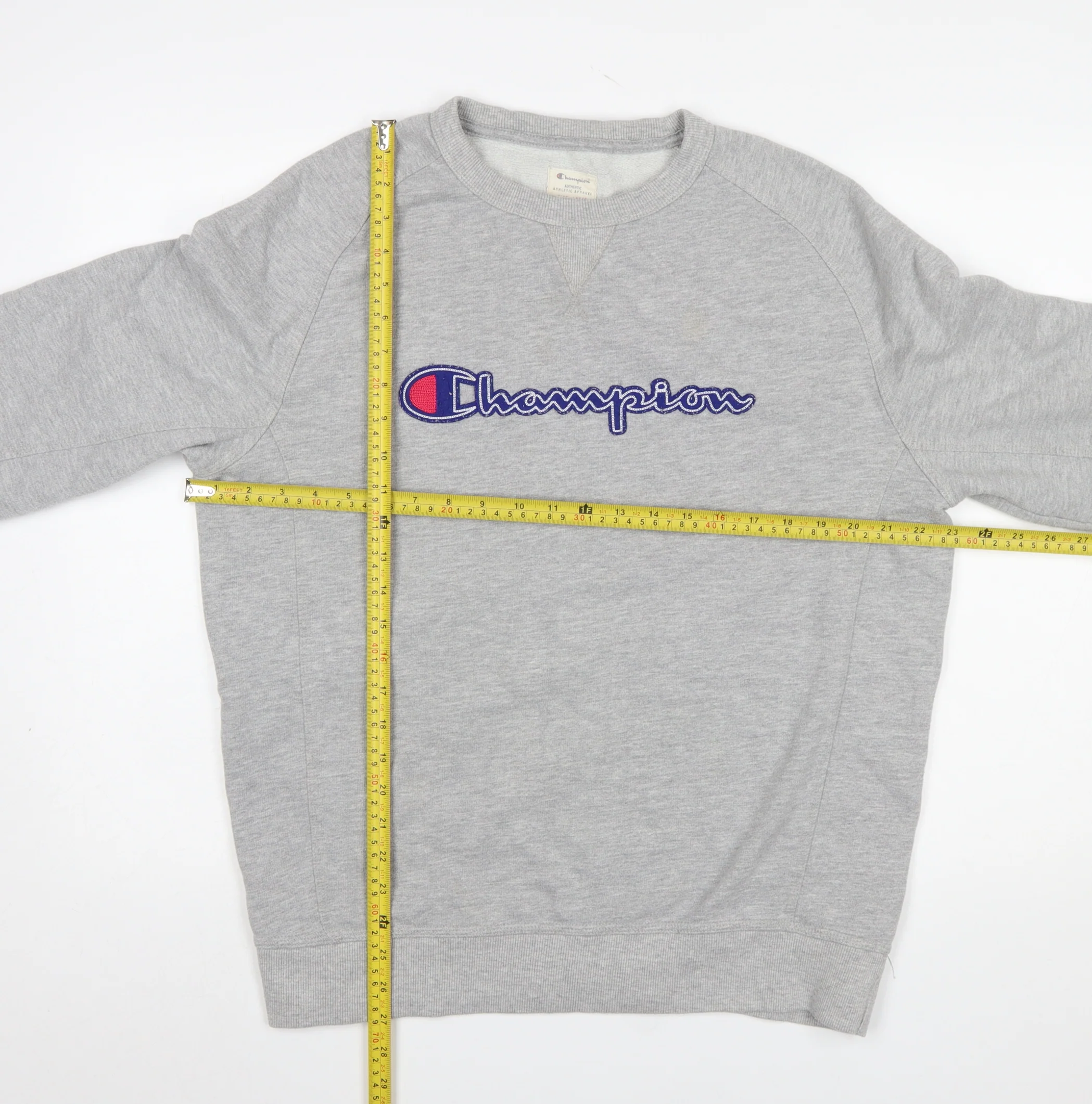 Champion Mens Grey Large Pullover Sweatshirt Embroidered Logo - Image 2