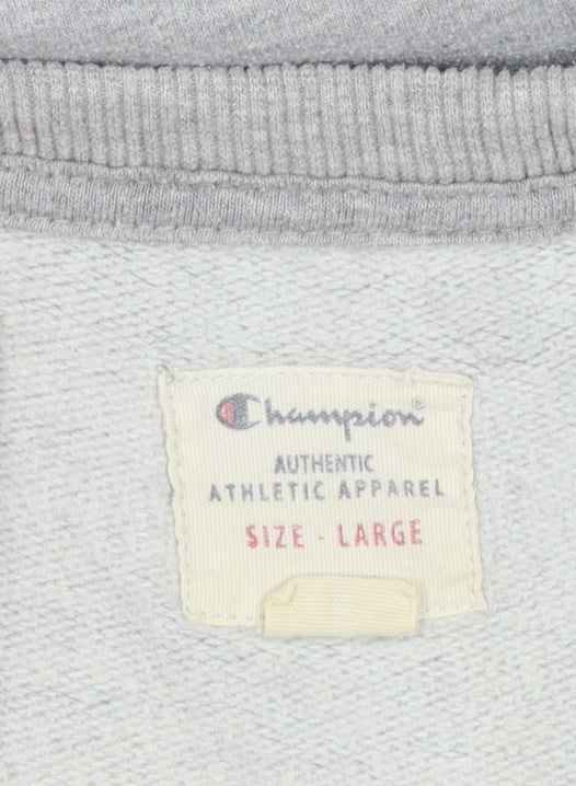 Champion Mens Grey Large Pullover Sweatshirt Embroidered Logo - Image 4