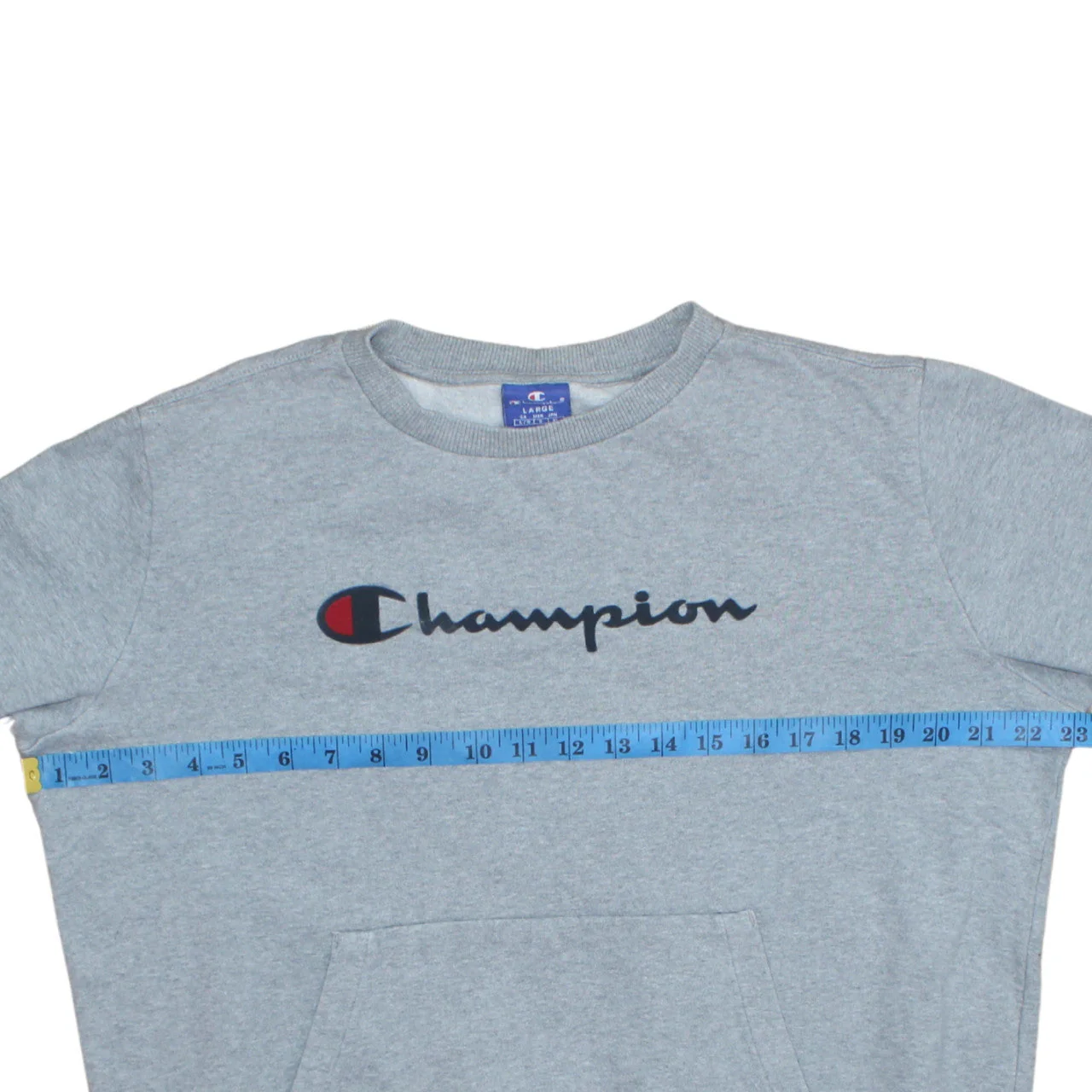 Champion Men's Grey Large Pullover Sweatshirt with Logo - Image 2