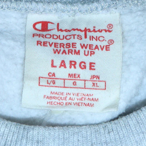 Champion Men's Grey Large Reverse Weave Crew Neck Sweatshirt - Image 6
