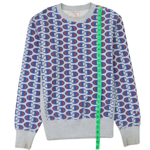Champion Men's Grey Logo Reverse Weave Sweatshirt Size L Pullover - Image 2