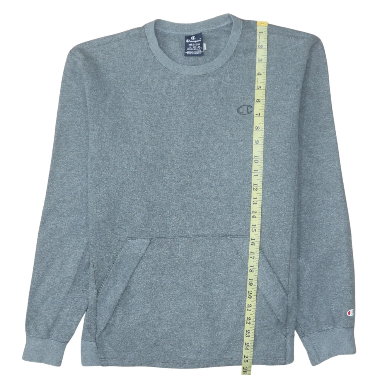 Champion Men's Grey Medium Crew Neck Pullover Sweatshirt - Image 3