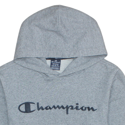Champion Men's Grey Pullover Hoodie Medium Graphic Logo - Image 8