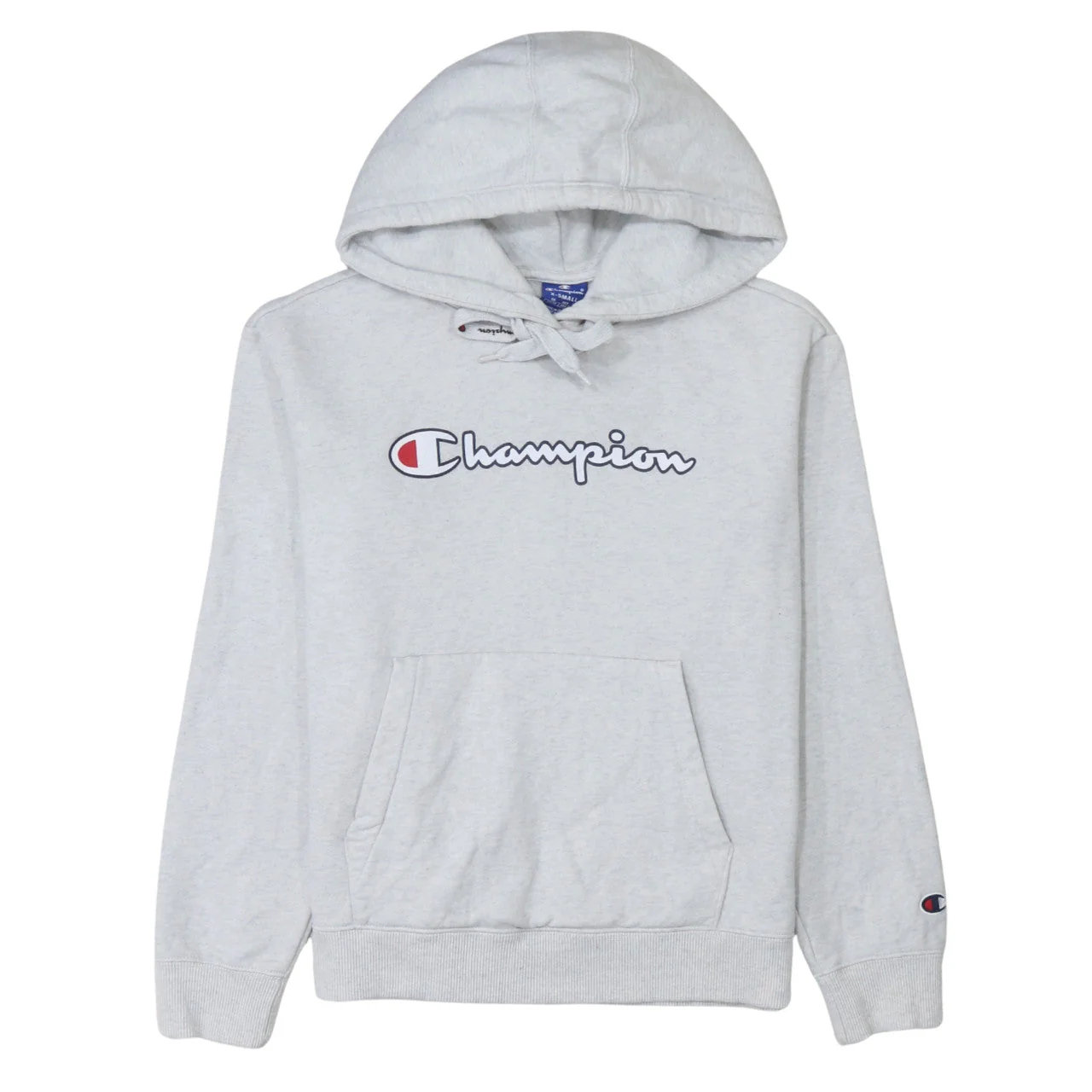 Champion Mens Grey Pullover Hoodie XS Logo Fleece Sweatshirt