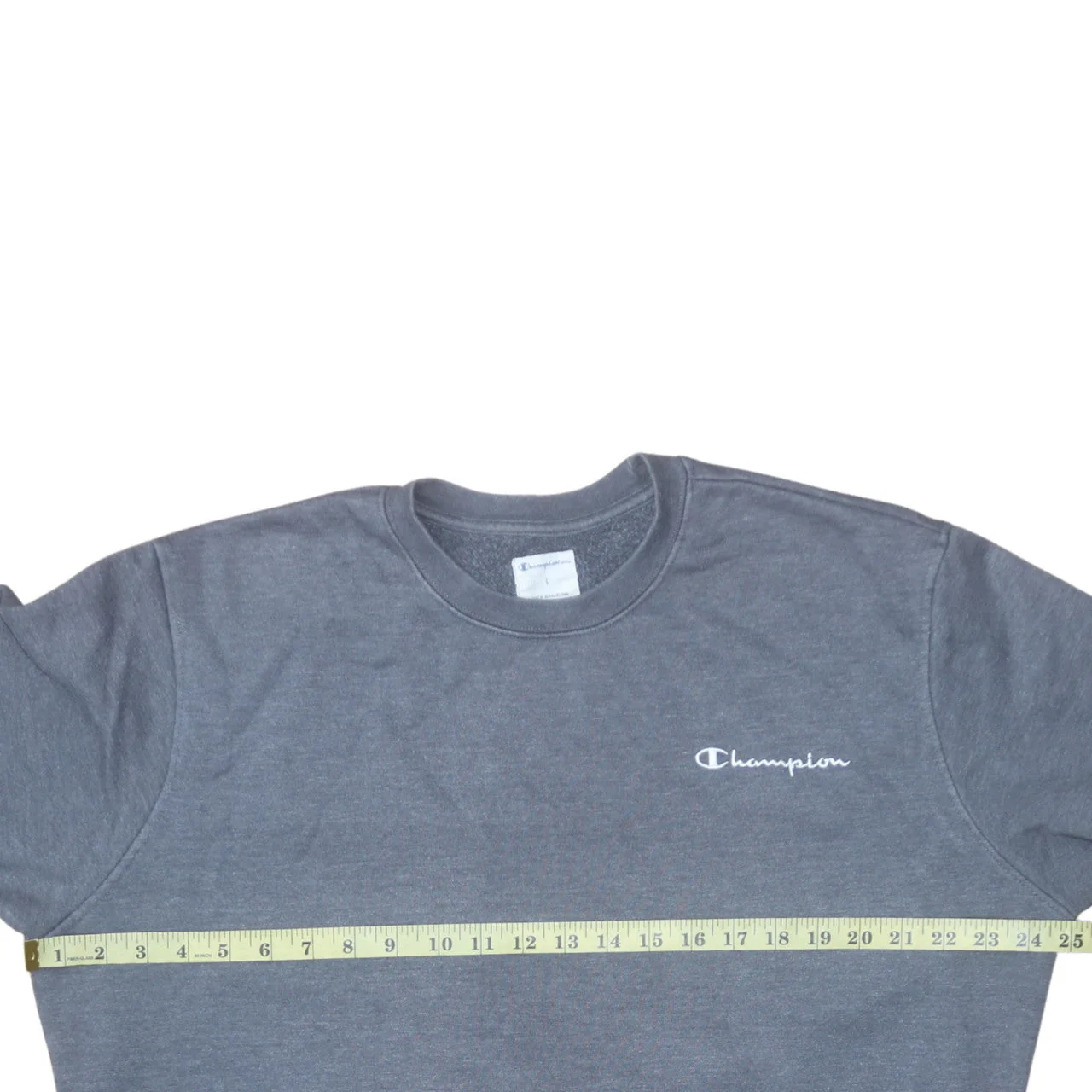 Champion Men's Grey Pullover Sweatshirt L Regular Fit Crew Neck - Image 3