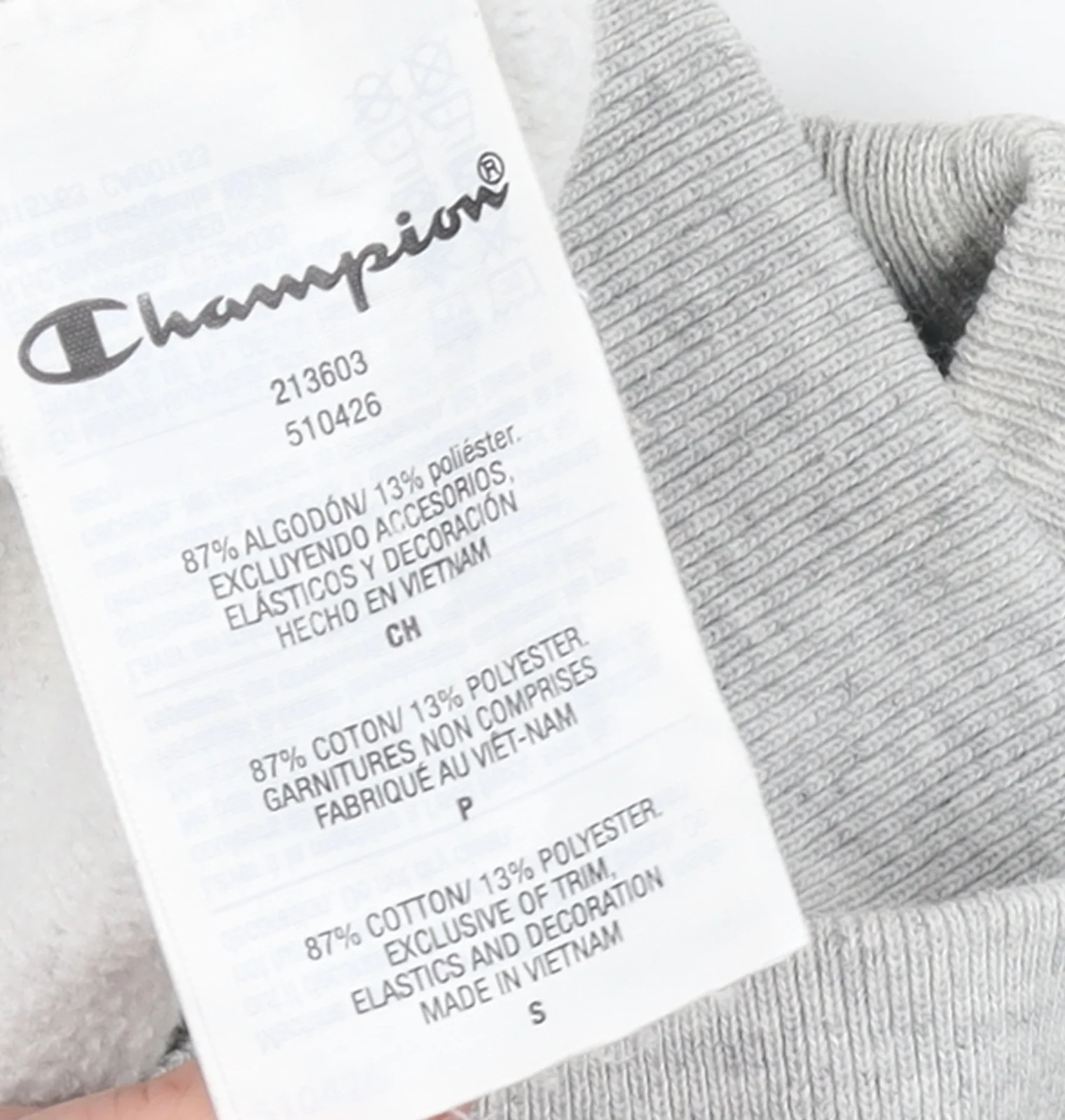 Champion Men's Grey Pullover Sweatshirt Small Crew Neck Fleece - Image 4