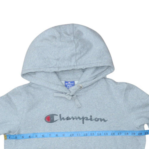 Champion Men's Grey Small Pullover Hoodie Logo Cotton Sweatshirt - Image 3