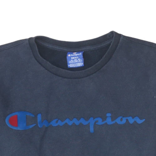 Champion Mens Navy Blue Crew Neck Cotton Sweatshirt Small Classic Logo - Image 8