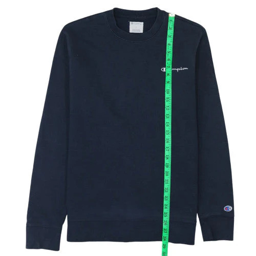 Champion Mens Navy Blue Sweatshirt L Crew Neck Classic Fit - Image 2