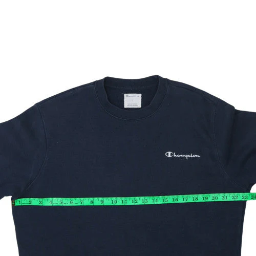 Champion Mens Navy Blue Sweatshirt L Crew Neck Classic Fit - Image 3