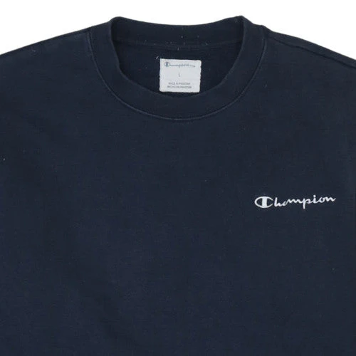 Champion Mens Navy Blue Sweatshirt L Crew Neck Classic Fit - Image 7