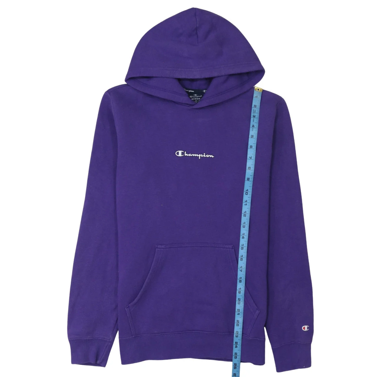 Champion Men's Purple Pullover Hoodie Medium Logo Sportswear - Image 2