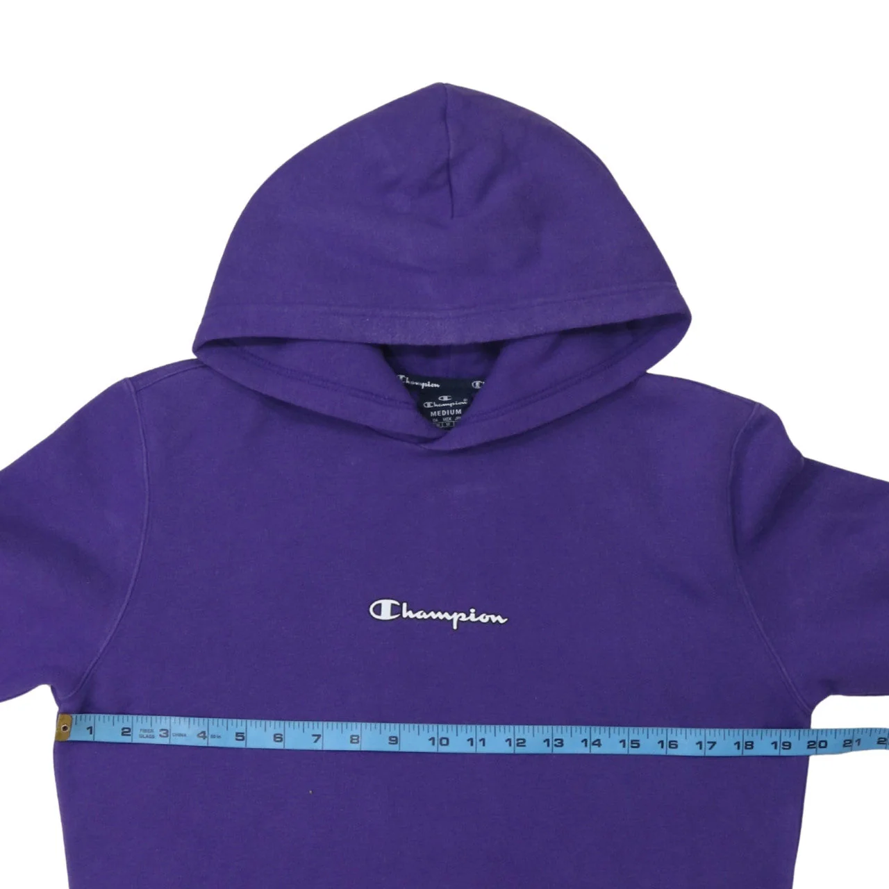 Champion Men's Purple Pullover Hoodie Medium Logo Sportswear - Image 3