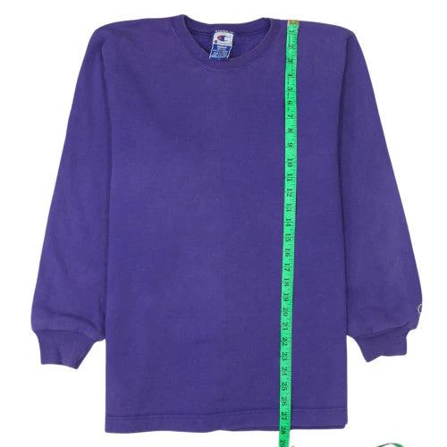 Champion Men's Purple Pullover Sweatshirt Fleece Medium Crew Neck - Image 2