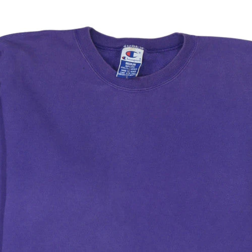 Champion Men's Purple Pullover Sweatshirt Fleece Medium Crew Neck - Image 7