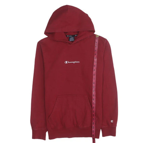 Champion Men's Red Pullover Hoodie Medium Regular Fit Fleece - Image 4