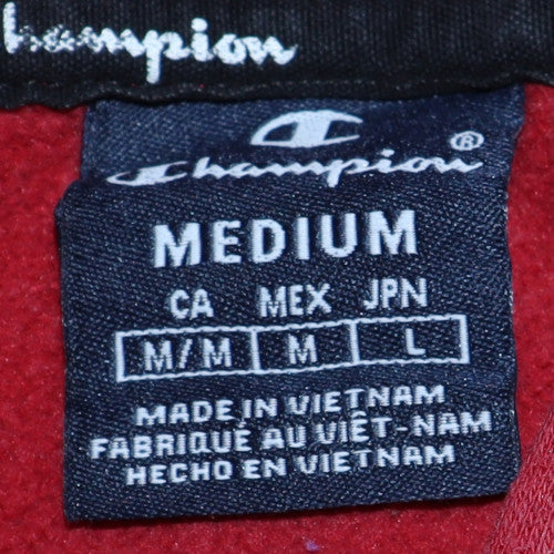 Champion Men's Red Pullover Hoodie Medium Regular Fit Fleece - Image 5
