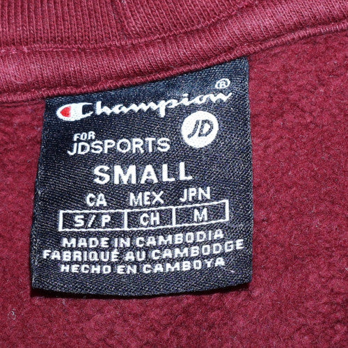 Champion Men's Red Pullover Hoodie Small Logo Fleece Sweatshirt - Image 5