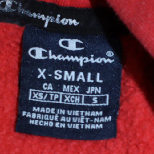 Champion Men's Red Pullover Hoodie XS Fleece Logo Sweatshirt - Image 6