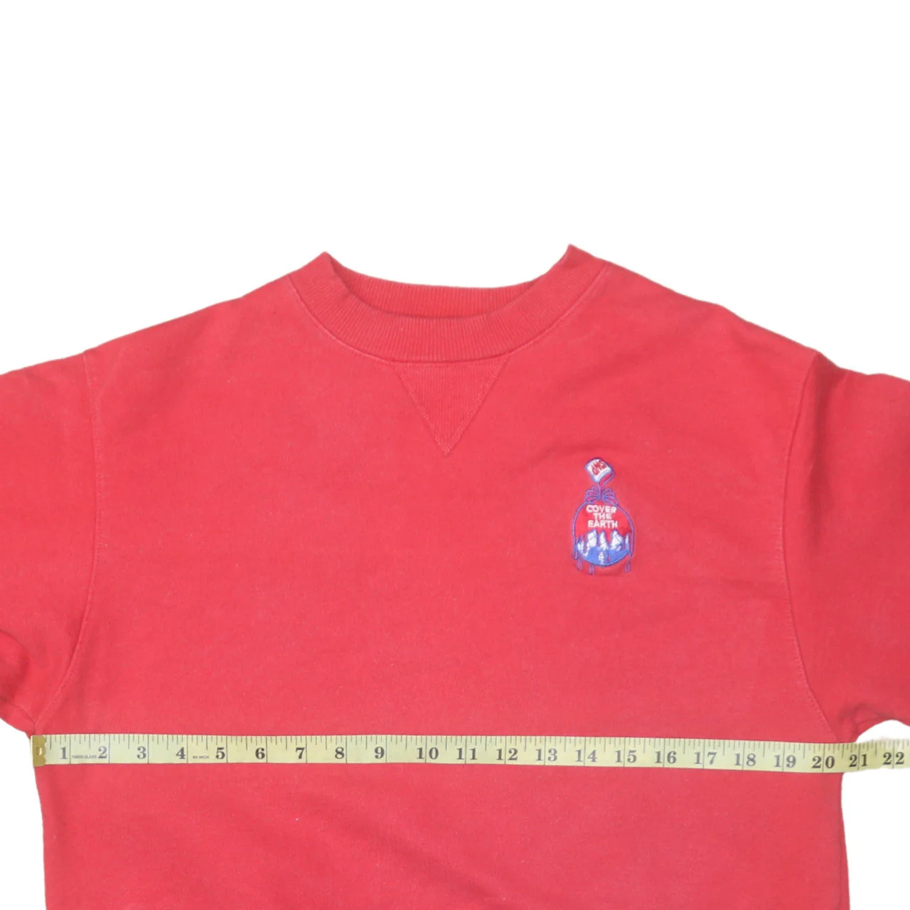 Champion Men's Red Pullover Sweatshirt M Crew Neck Embroidered Logo - Image 2