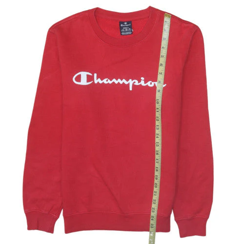 Champion Men's Red Small Crew Neck Classic Logo Sweatshirt - Image 3