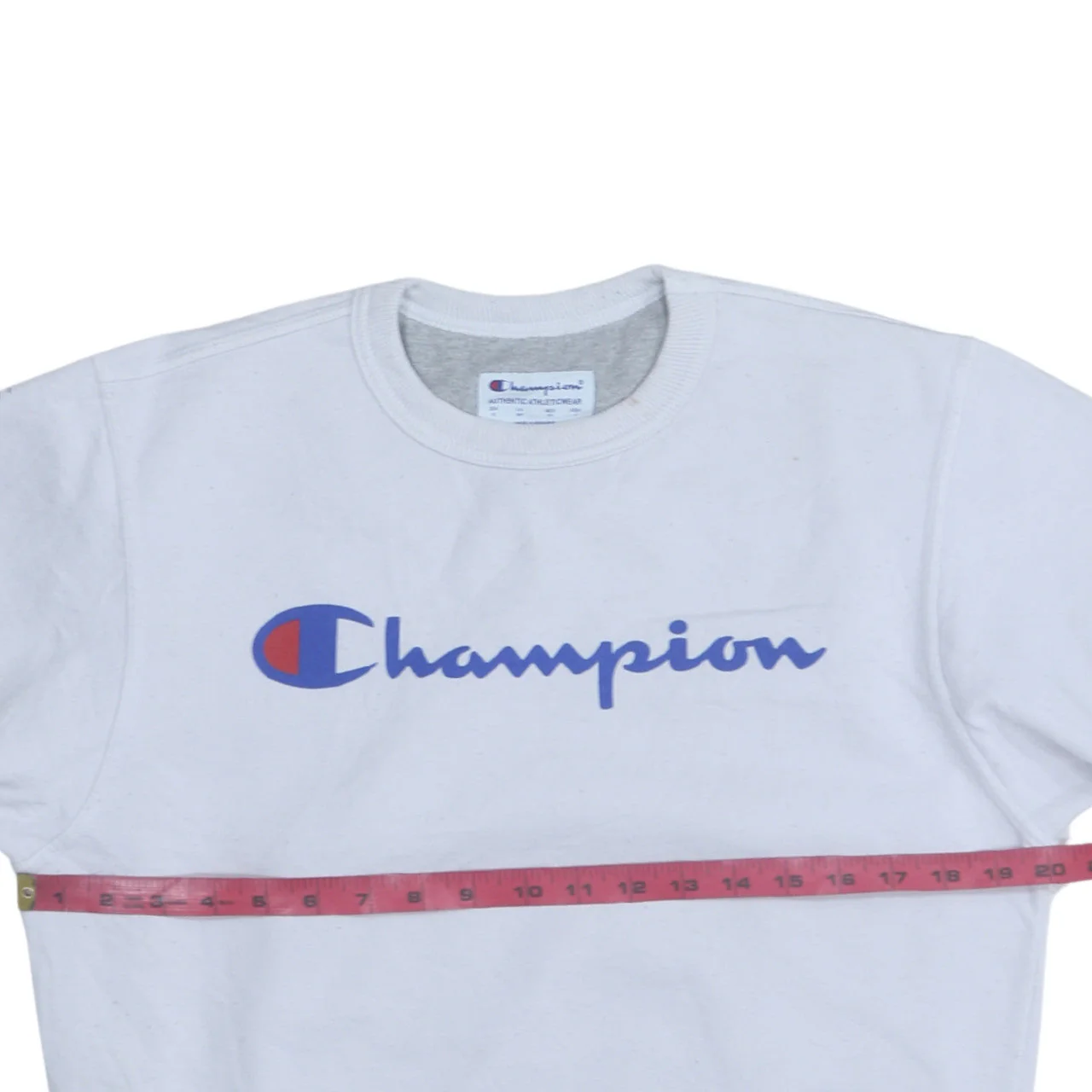 Champion Mens White Graphic Logo Pullover Sweatshirt Size S - Image 2